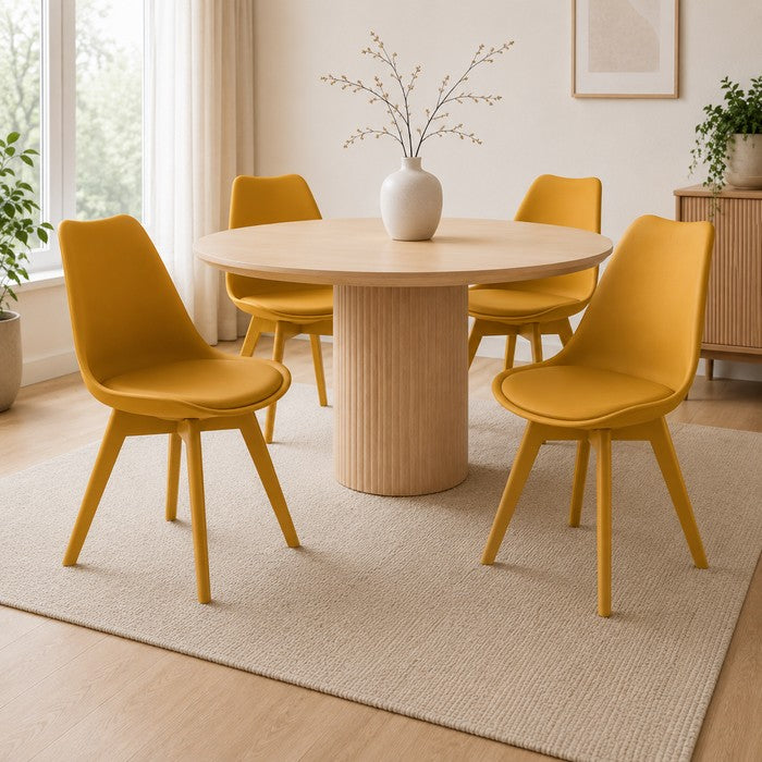 Sedia scandinava in polipropilene con seduta imbottita monocolore - Essel