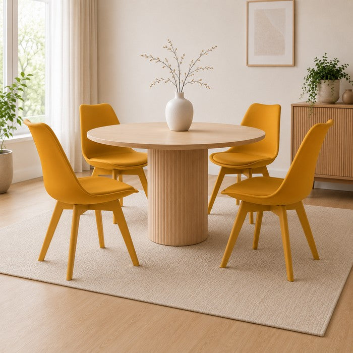 Sedia scandinava in polipropilene con seduta imbottita monocolore - Essel