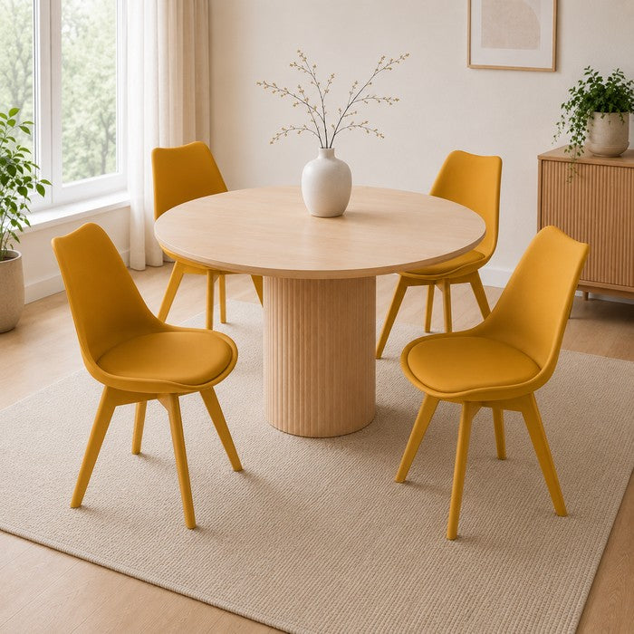 Sedia scandinava in polipropilene con seduta imbottita monocolore - Essel