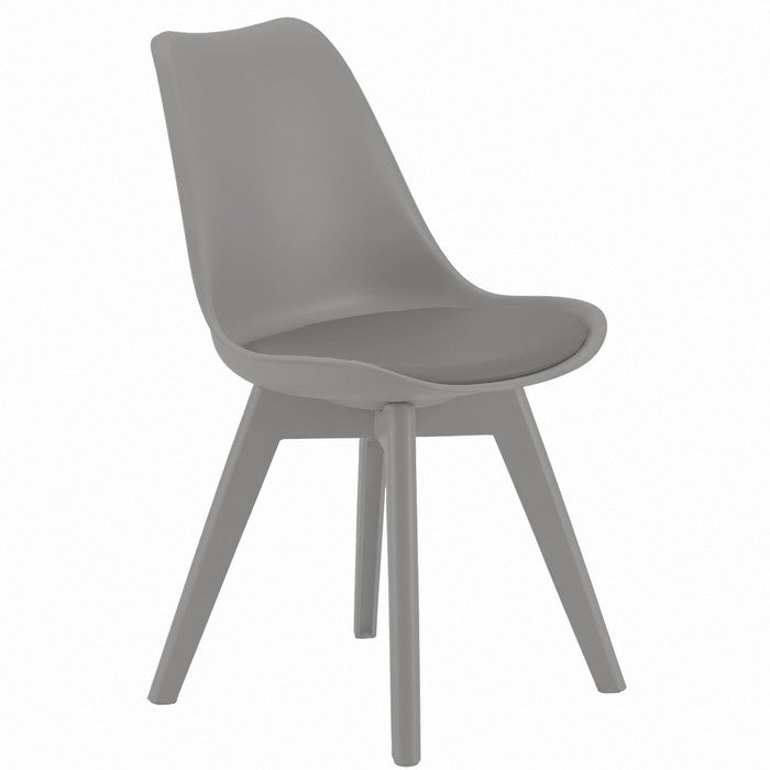 Sedia scandinava in polipropilene con seduta imbottita monocolore - Essel