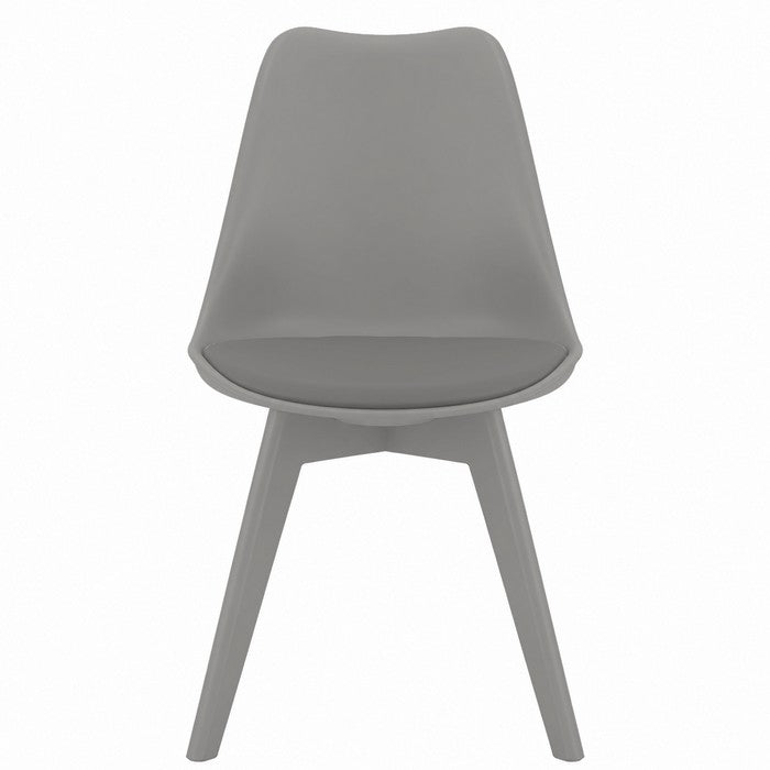 Sedia scandinava in polipropilene con seduta imbottita monocolore - Essel
