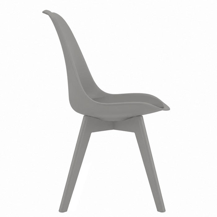 Sedia scandinava in polipropilene con seduta imbottita monocolore - Essel