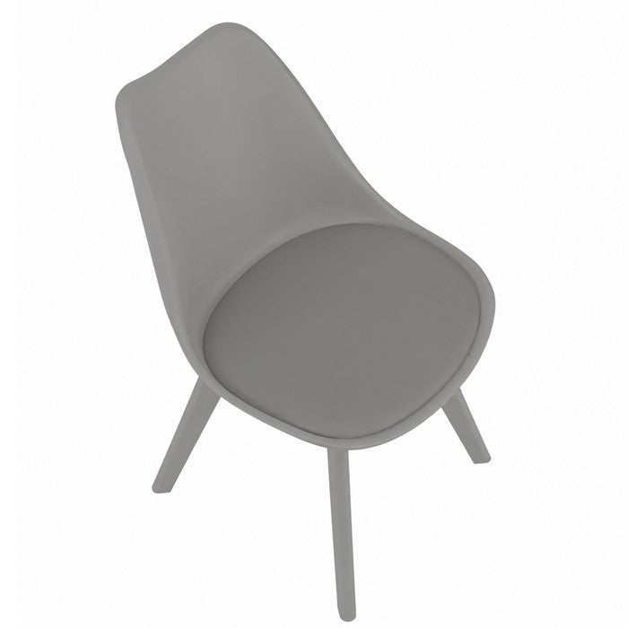 Sedia scandinava in polipropilene con seduta imbottita monocolore - Essel