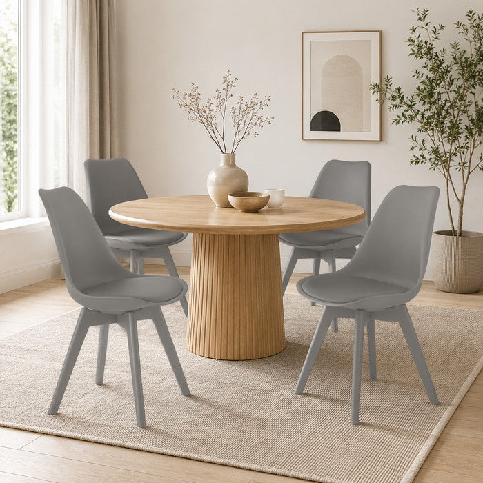 Sedia scandinava in polipropilene con seduta imbottita monocolore - Essel