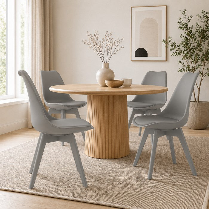 Sedia scandinava in polipropilene con seduta imbottita monocolore - Essel