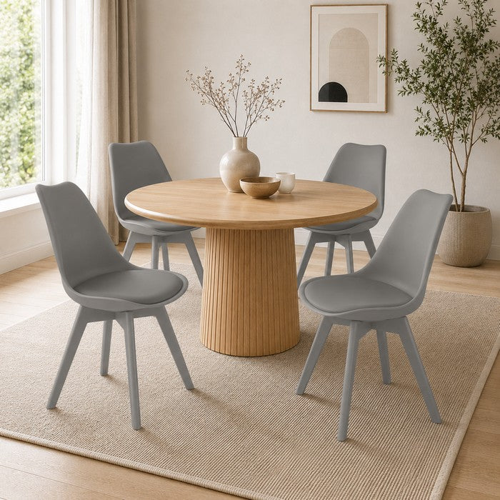 Sedia scandinava in polipropilene con seduta imbottita monocolore - Essel