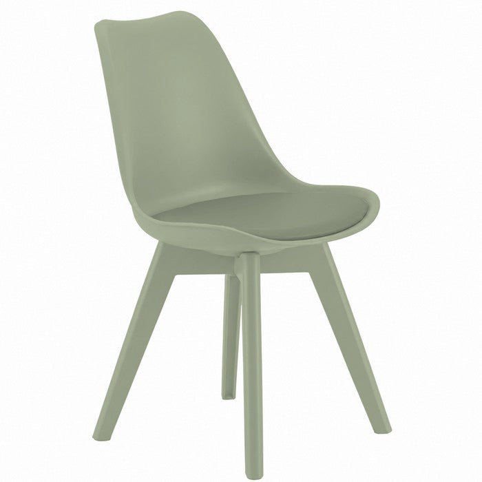 Sedia scandinava in polipropilene con seduta imbottita monocolore - Essel