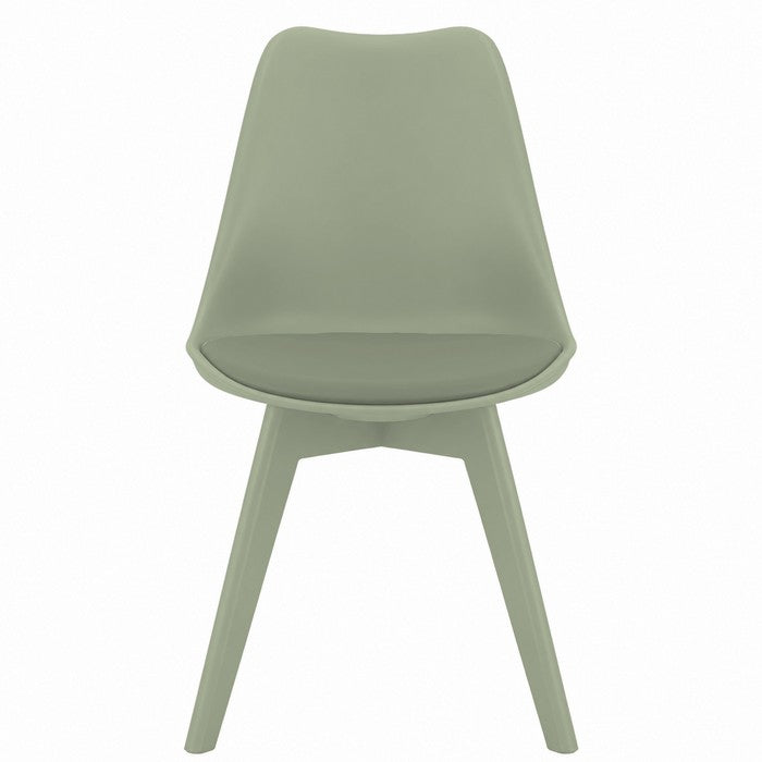 Sedia scandinava in polipropilene con seduta imbottita monocolore - Essel