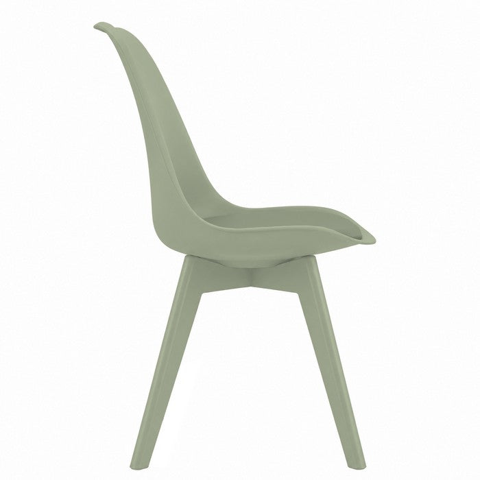 Sedia scandinava in polipropilene con seduta imbottita monocolore - Essel