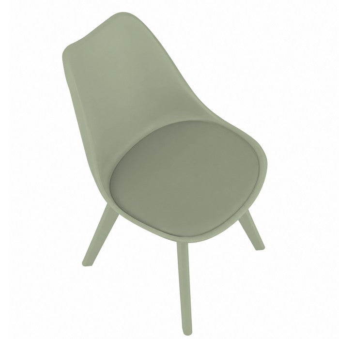 Sedia scandinava in polipropilene con seduta imbottita monocolore - Essel