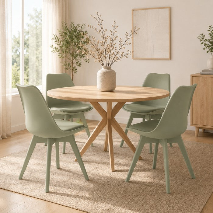 Sedia scandinava in polipropilene con seduta imbottita monocolore - Essel