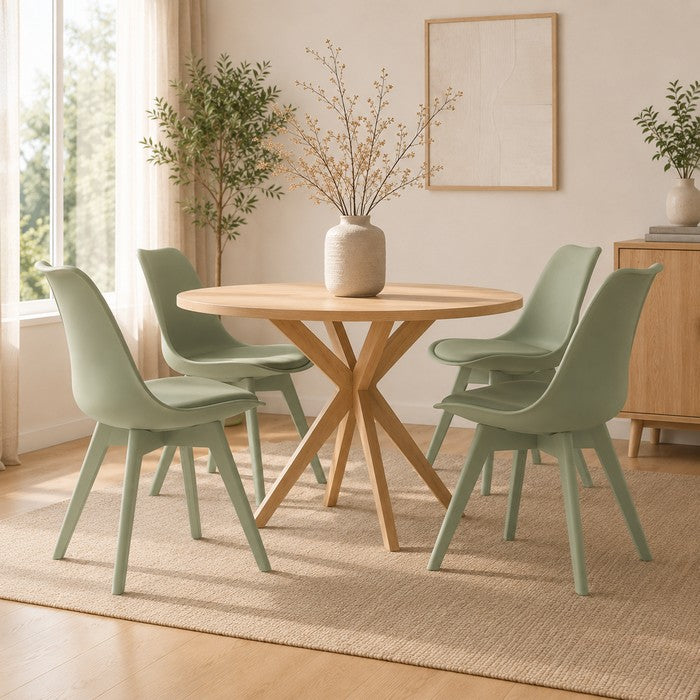 Sedia scandinava in polipropilene con seduta imbottita monocolore - Essel