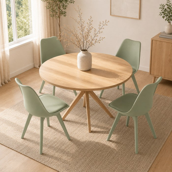 Sedia scandinava in polipropilene con seduta imbottita monocolore - Essel