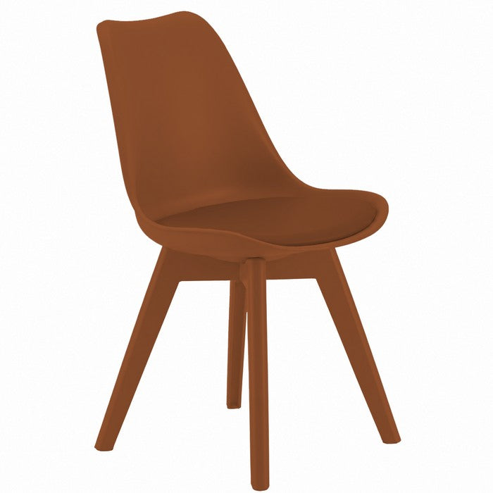 Sedia scandinava in polipropilene con seduta imbottita monocolore - Essel