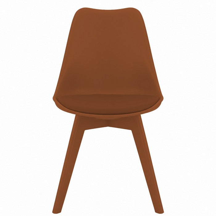 Sedia scandinava in polipropilene con seduta imbottita monocolore - Essel