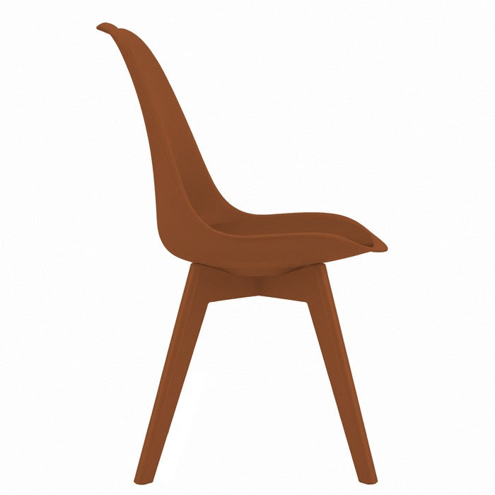Sedia scandinava in polipropilene con seduta imbottita monocolore - Essel