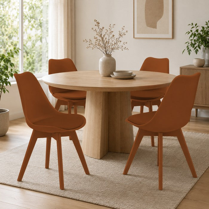 Sedia scandinava in polipropilene con seduta imbottita monocolore - Essel