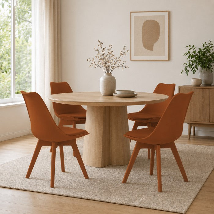 Sedia scandinava in polipropilene con seduta imbottita monocolore - Essel