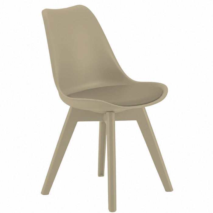 Sedia scandinava in polipropilene con seduta imbottita monocolore - Essel