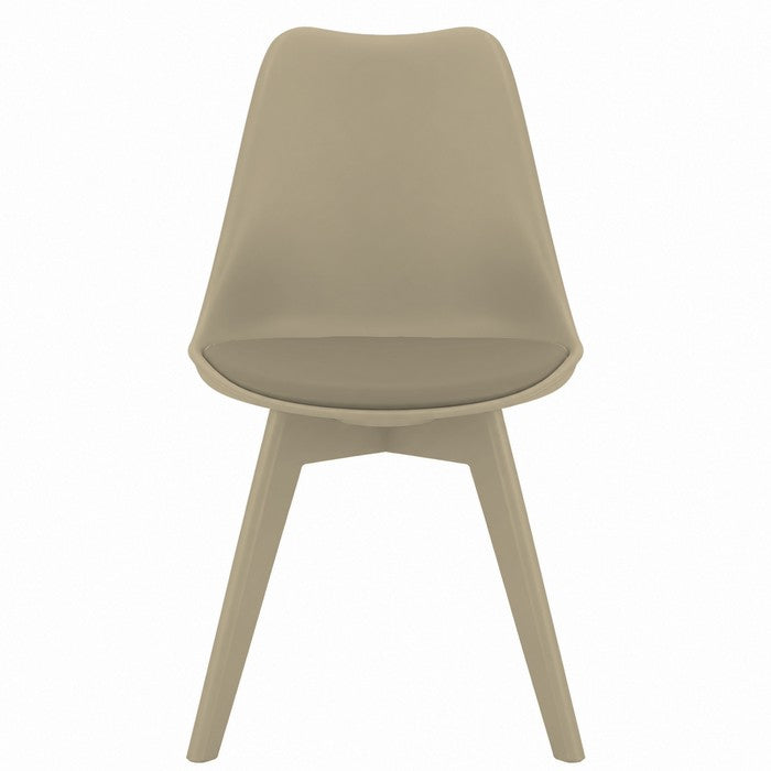 Sedia scandinava in polipropilene con seduta imbottita monocolore - Essel