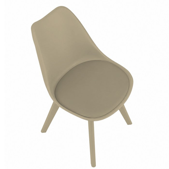 Sedia scandinava in polipropilene con seduta imbottita monocolore - Essel