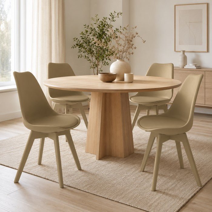 Sedia scandinava in polipropilene con seduta imbottita monocolore - Essel