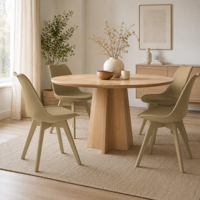 Sedia scandinava in polipropilene con seduta imbottita monocolore - Essel
