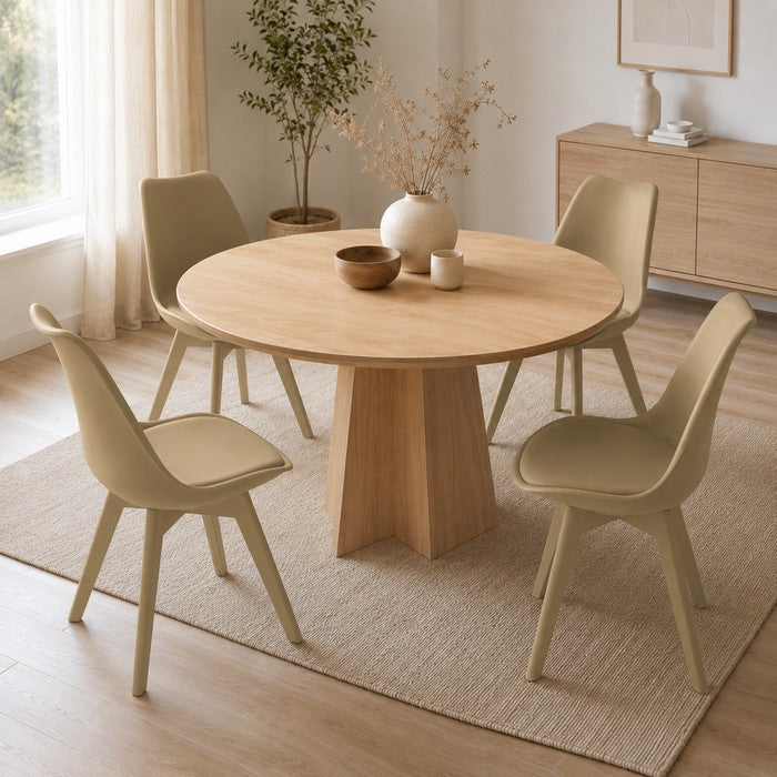 Sedia scandinava in polipropilene con seduta imbottita monocolore - Essel