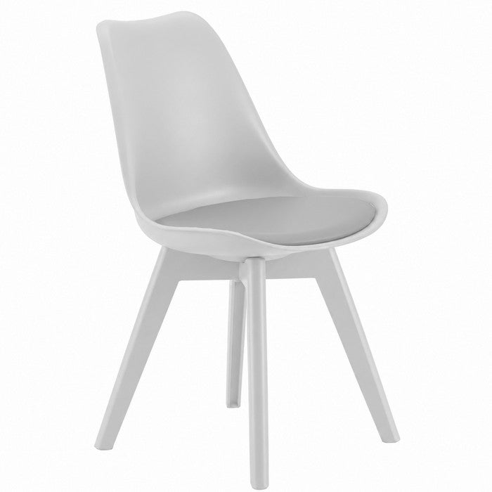 Sedia scandinava in polipropilene con seduta imbottita monocolore - Essel