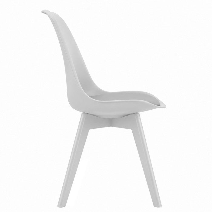 Sedia scandinava in polipropilene con seduta imbottita monocolore - Essel