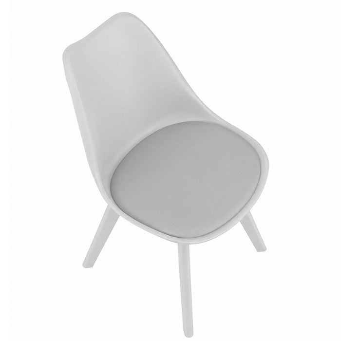 Sedia scandinava in polipropilene con seduta imbottita monocolore - Essel