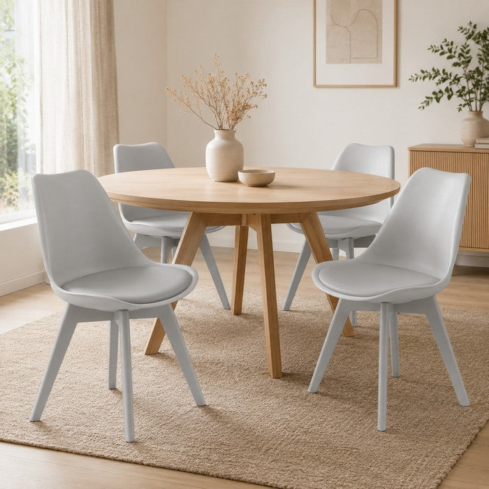 Sedia scandinava in polipropilene con seduta imbottita monocolore - Essel