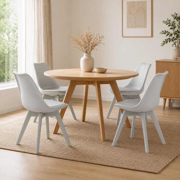 Sedia scandinava in polipropilene con seduta imbottita monocolore - Essel