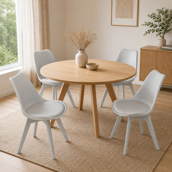 Sedia scandinava in polipropilene con seduta imbottita monocolore - Essel