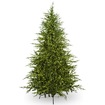 Albero di Natale verde in PE/PVC effetto realistico con microLED, telecomando, timer - Prestige