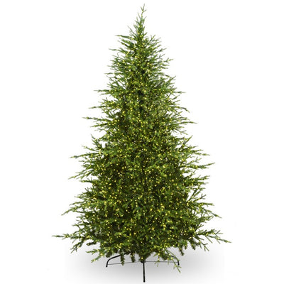 Albero di Natale verde in PE/PVC effetto realistico con microLED, telecomando, timer - Prestige