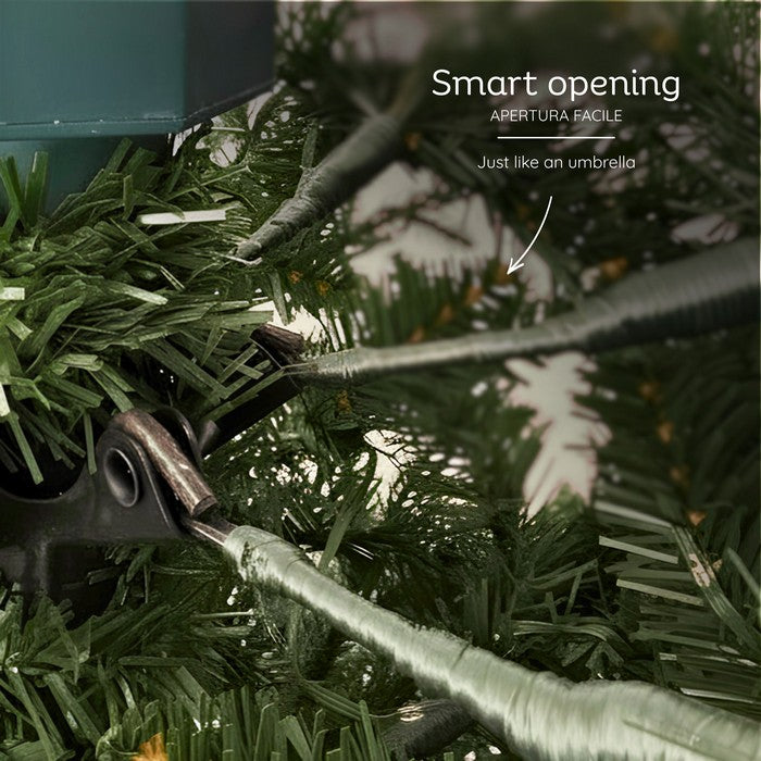Albero di Natale verde in PE/PVC effetto realistico con microLED, telecomando, timer - Prestige