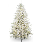 Albero di Natale innevato in PE/PVC effetto realistico con microLED, telecomando, timer - Prestige
