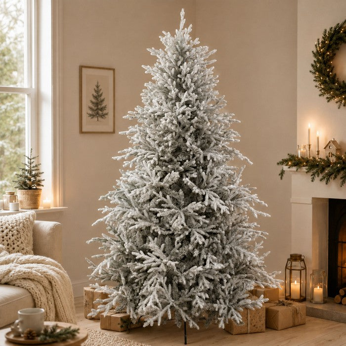 Albero di Natale innevato in PE/PVC effetto realistico - Prestige