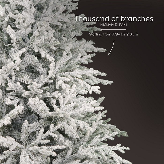 Albero di Natale innevato in PE/PVC effetto realistico - Prestige