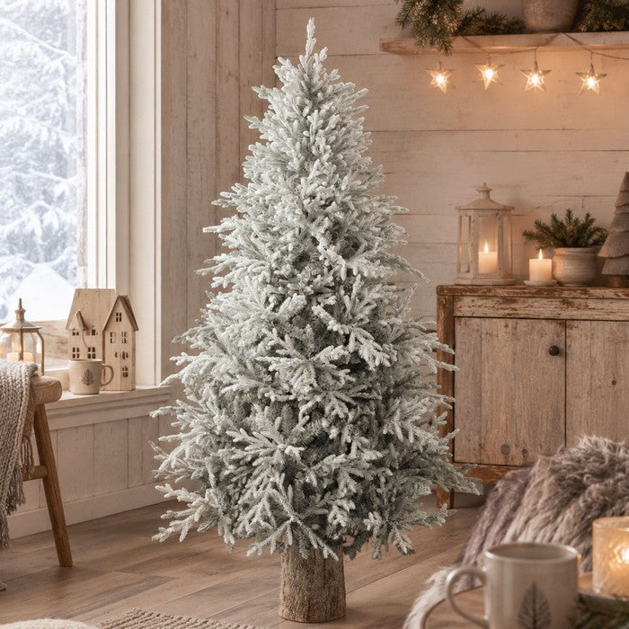 Albero di Natale innevato in PE/PVC effetto realistico - Prestige
