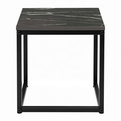 Tavolino quadrato in metallo e MDF - Kubo