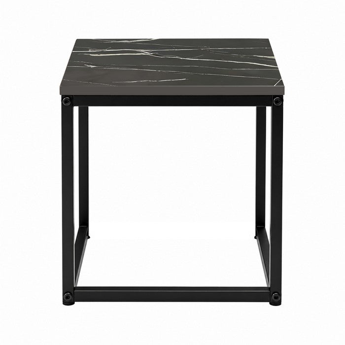 Tavolino quadrato in metallo e MDF - Kubo