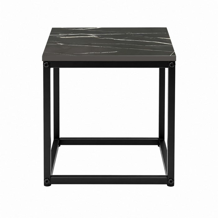 Tavolino quadrato in metallo e MDF - Kubo