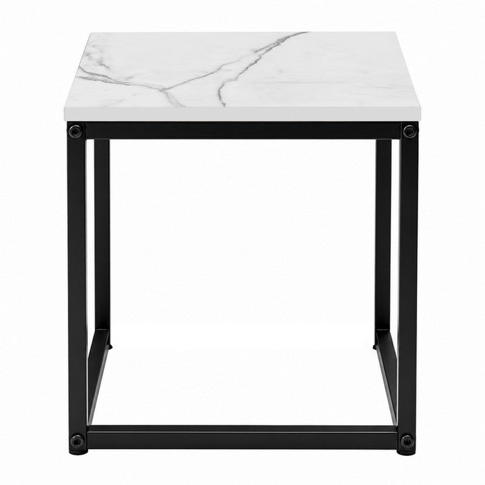 Tavolino quadrato in metallo e MDF - Kubo
