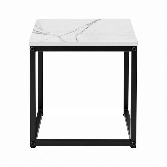 Tavolino quadrato in metallo e MDF - Kubo