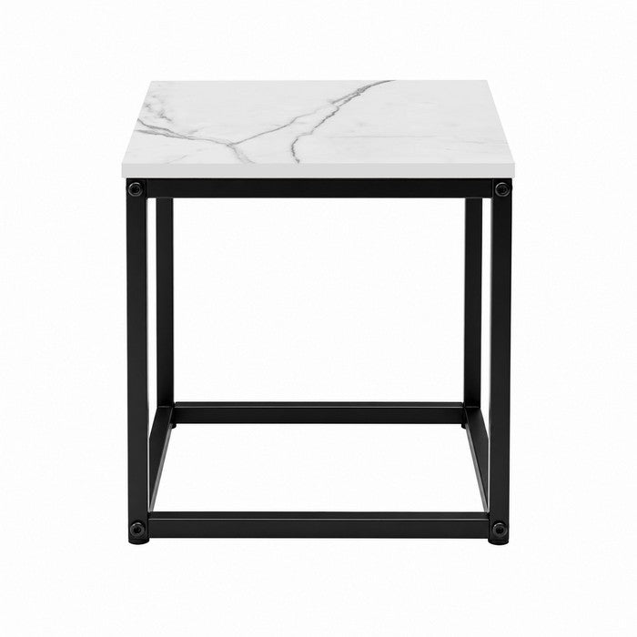 Tavolino quadrato in metallo e MDF - Kubo