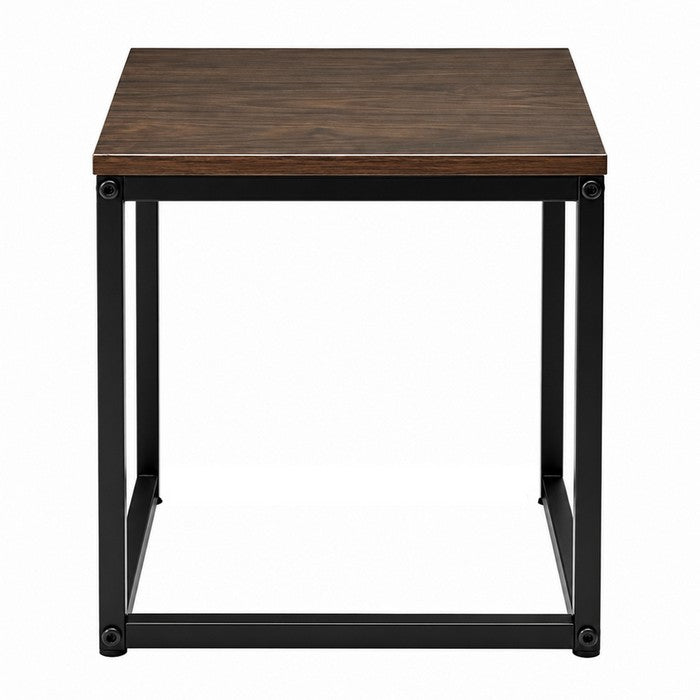 Tavolino quadrato in metallo e MDF - Kubo