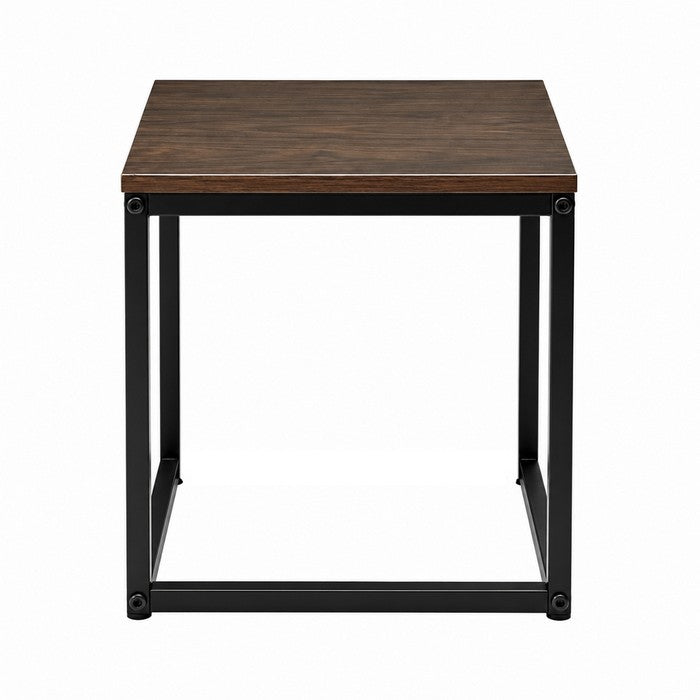Tavolino quadrato in metallo e MDF - Kubo