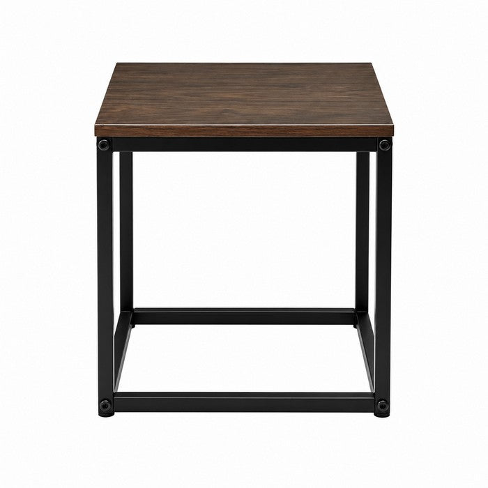 Tavolino quadrato in metallo e MDF - Kubo